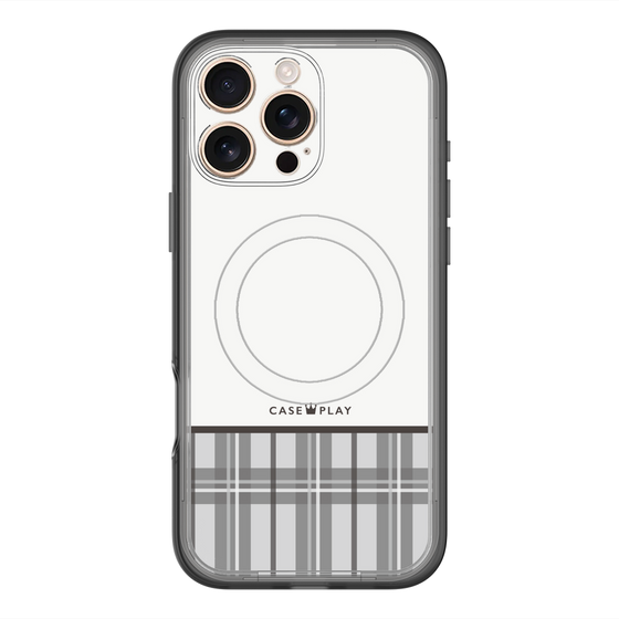 スリムプロテクションプレミアムケース with MagSafe［ CASEPLAY Tartan Check - Gray ］