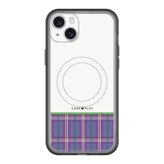 スリムプロテクションプレミアムケース with MagSafe［ CASEPLAY Tartan Check - Purple ］