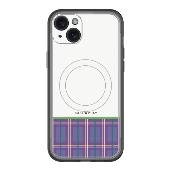 スリムプロテクションプレミアムケース with MagSafe［ CASEPLAY Tartan Check - Purple ］