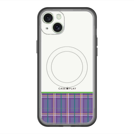 スリムプロテクションプレミアムケース with MagSafe［ CASEPLAY Tartan Check - Purple ］