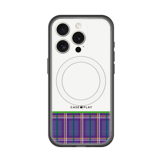 スリムプロテクションプレミアムケース with MagSafe［ CASEPLAY Tartan Check - Purple ］