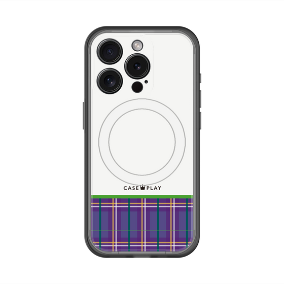 スリムプロテクションプレミアムケース with MagSafe［ CASEPLAY Tartan Check - Purple ］
