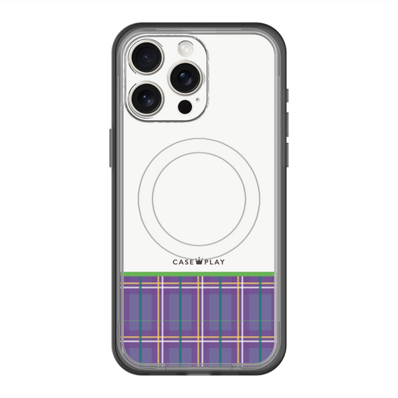 スリムプロテクションプレミアムケース with MagSafe［ CASEPLAY Tartan Check - Purple ］