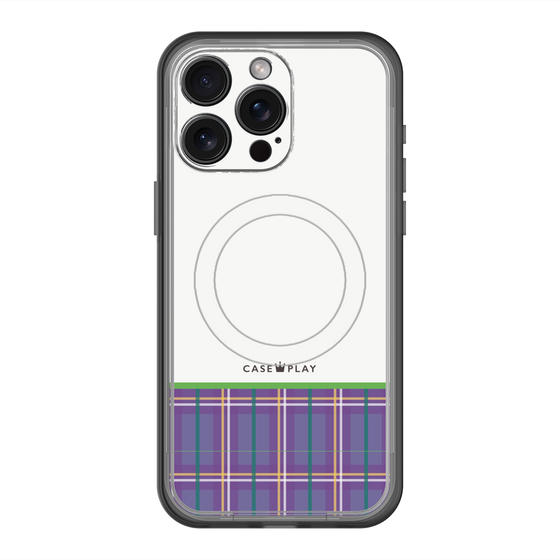 スリムプロテクションプレミアムケース with MagSafe［ CASEPLAY Tartan Check - Purple ］
