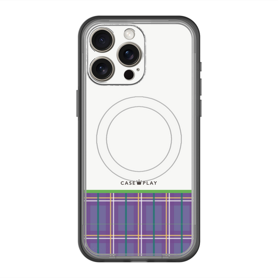 スリムプロテクションプレミアムケース with MagSafe［ CASEPLAY Tartan Check - Purple ］