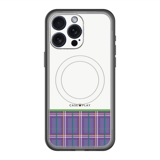 スリムプロテクションプレミアムケース with MagSafe［ CASEPLAY Tartan Check - Purple ］