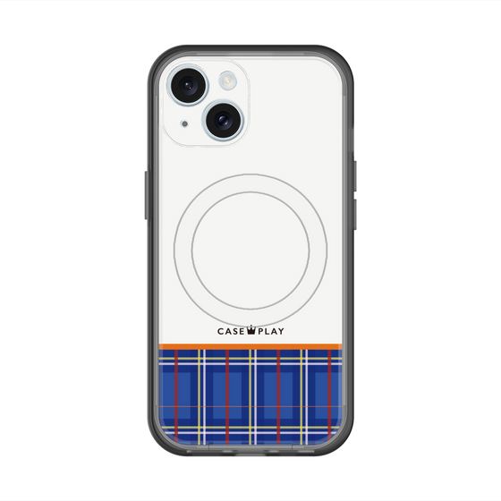 スリムプロテクションプレミアムケース with MagSafe［ CASEPLAY Tartan Check - Blue ］