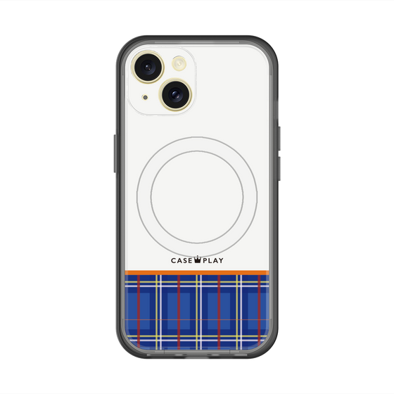 スリムプロテクションプレミアムケース with MagSafe［ CASEPLAY Tartan Check - Blue ］
