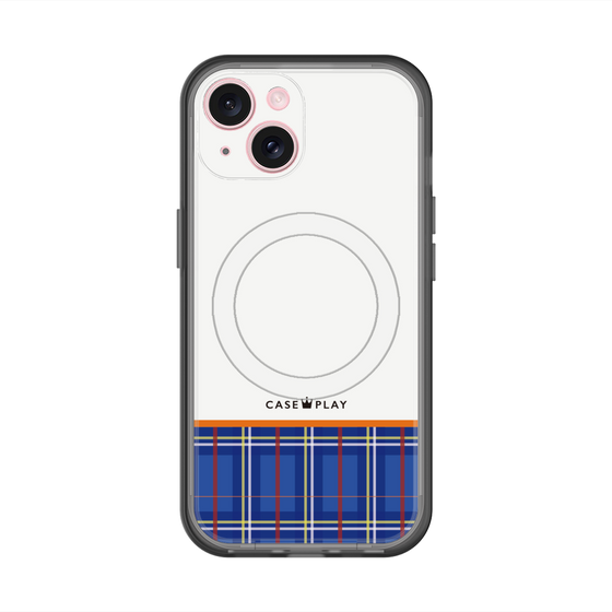 スリムプロテクションプレミアムケース with MagSafe［ CASEPLAY Tartan Check - Blue ］