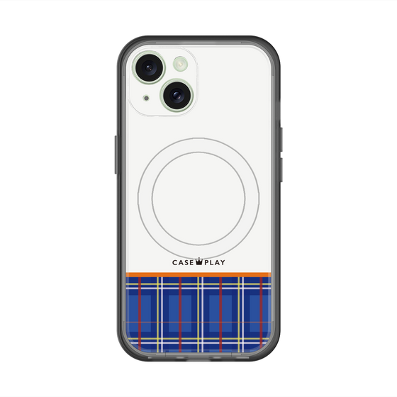 スリムプロテクションプレミアムケース with MagSafe［ CASEPLAY Tartan Check - Blue ］