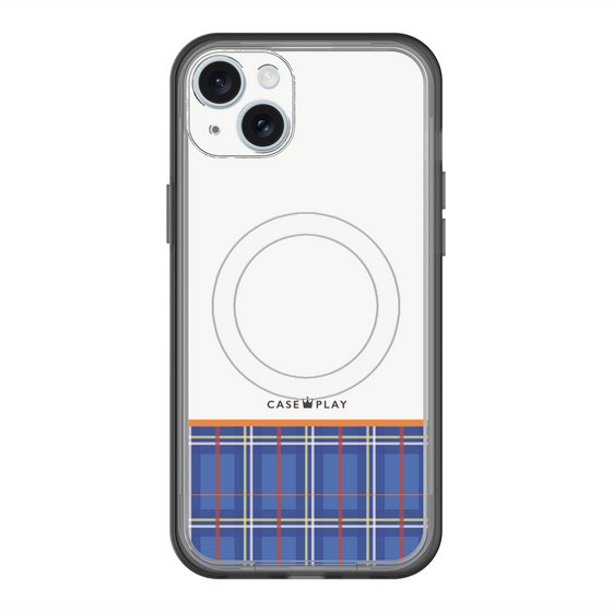 スリムプロテクションプレミアムケース with MagSafe［ CASEPLAY Tartan Check - Blue ］