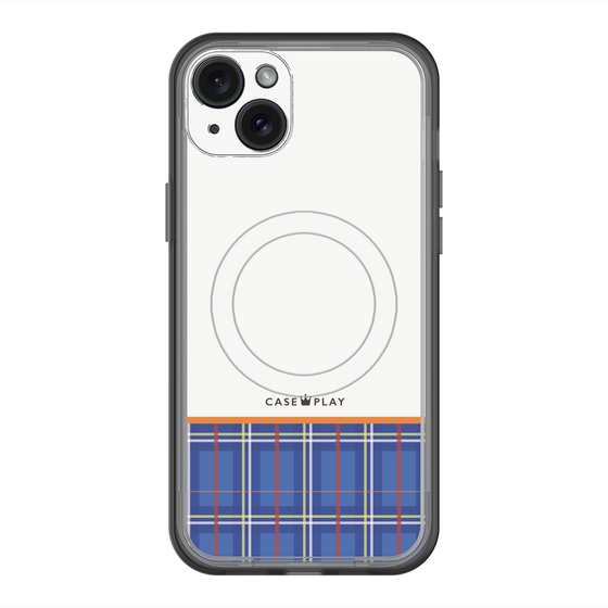 スリムプロテクションプレミアムケース with MagSafe［ CASEPLAY Tartan Check - Blue ］