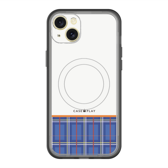 スリムプロテクションプレミアムケース with MagSafe［ CASEPLAY Tartan Check - Blue ］
