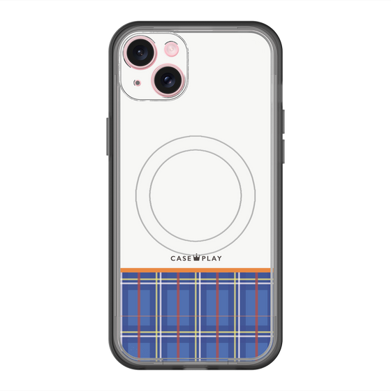 スリムプロテクションプレミアムケース with MagSafe［ CASEPLAY Tartan Check - Blue ］