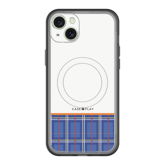 スリムプロテクションプレミアムケース with MagSafe［ CASEPLAY Tartan Check - Blue ］
