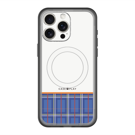 スリムプロテクションプレミアムケース with MagSafe［ CASEPLAY Tartan Check - Blue ］