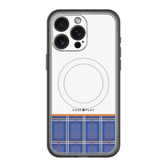 スリムプロテクションプレミアムケース with MagSafe［ CASEPLAY Tartan Check - Blue ］