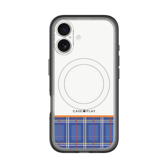 スリムプロテクションプレミアムケース with MagSafe［ CASEPLAY Tartan Check - Blue ］