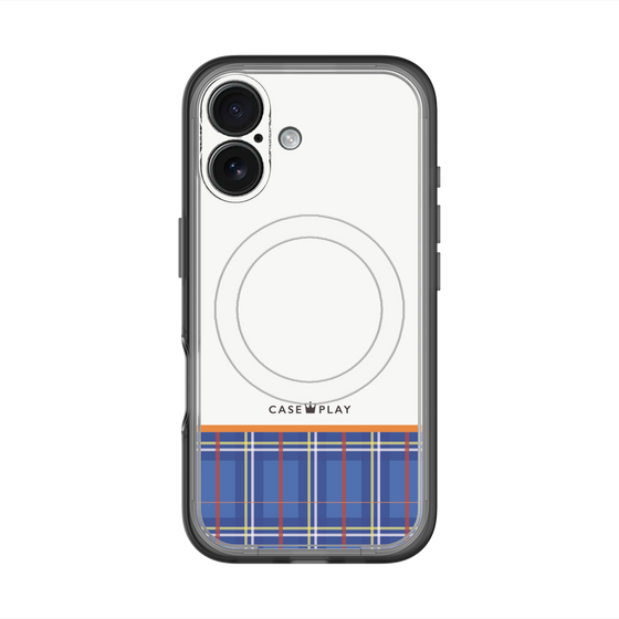スリムプロテクションプレミアムケース with MagSafe［ CASEPLAY Tartan Check - Blue ］
