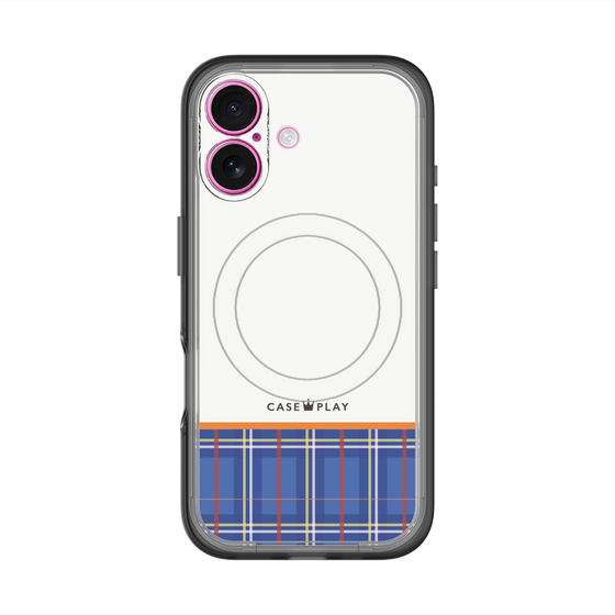 スリムプロテクションプレミアムケース with MagSafe［ CASEPLAY Tartan Check - Blue ］