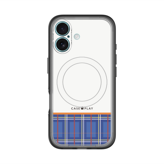 スリムプロテクションプレミアムケース with MagSafe［ CASEPLAY Tartan Check - Blue ］