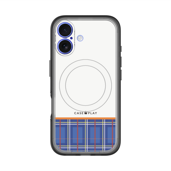 スリムプロテクションプレミアムケース with MagSafe［ CASEPLAY Tartan Check - Blue ］