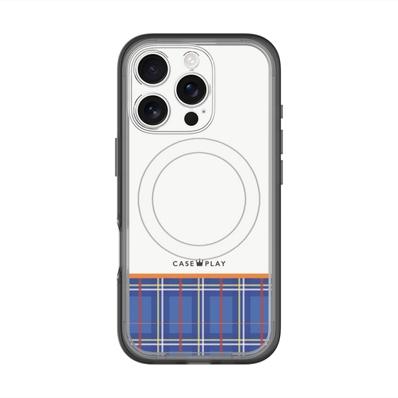 スリムプロテクションプレミアムケース with MagSafe［ CASEPLAY Tartan Check - Blue ］