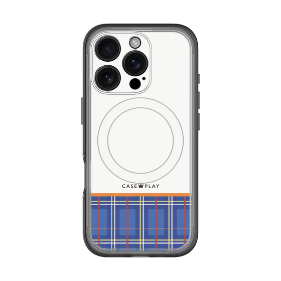 スリムプロテクションプレミアムケース with MagSafe［ CASEPLAY Tartan Check - Blue ］