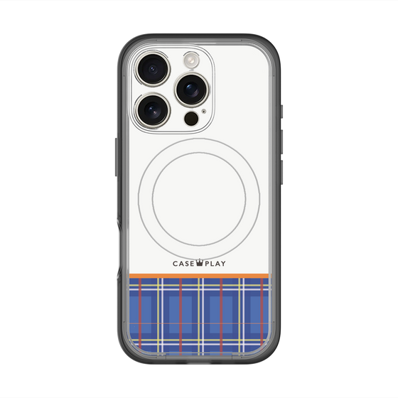 スリムプロテクションプレミアムケース with MagSafe［ CASEPLAY Tartan Check - Blue ］