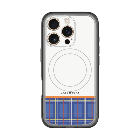 スリムプロテクションプレミアムケース with MagSafe［ CASEPLAY Tartan Check - Blue ］