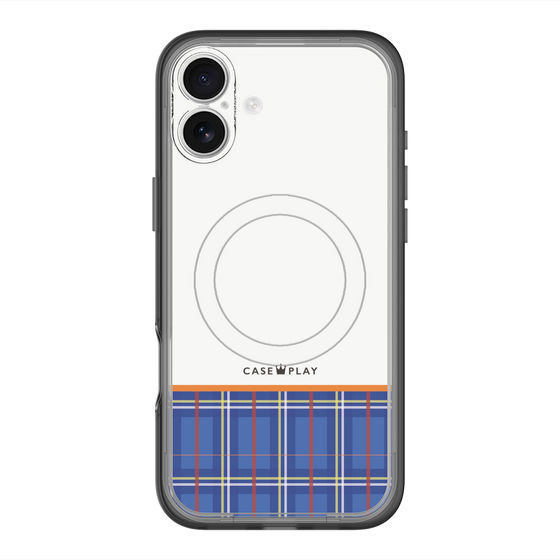 スリムプロテクションプレミアムケース with MagSafe［ CASEPLAY Tartan Check - Blue ］