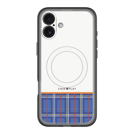 スリムプロテクションプレミアムケース with MagSafe［ CASEPLAY Tartan Check - Blue ］