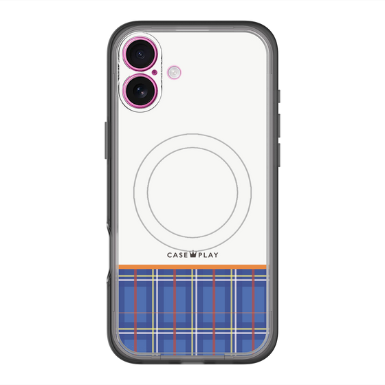 スリムプロテクションプレミアムケース with MagSafe［ CASEPLAY Tartan Check - Blue ］