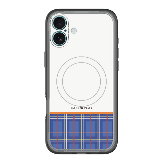 スリムプロテクションプレミアムケース with MagSafe［ CASEPLAY Tartan Check - Blue ］
