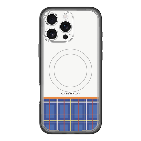 スリムプロテクションプレミアムケース with MagSafe［ CASEPLAY Tartan Check - Blue ］