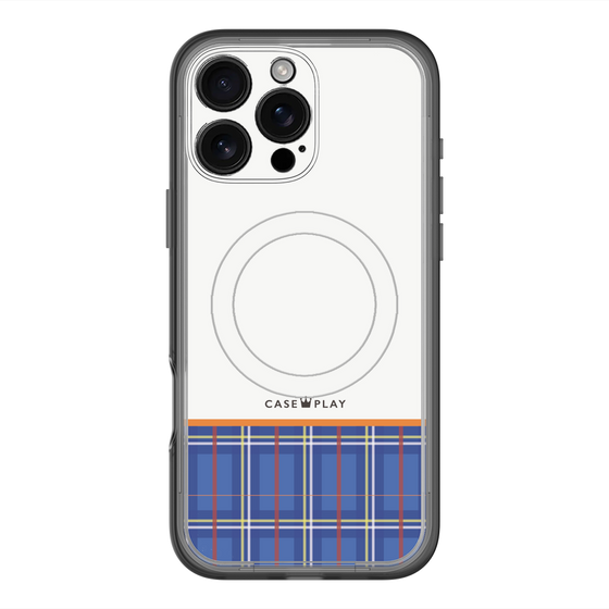 スリムプロテクションプレミアムケース with MagSafe［ CASEPLAY Tartan Check - Blue ］