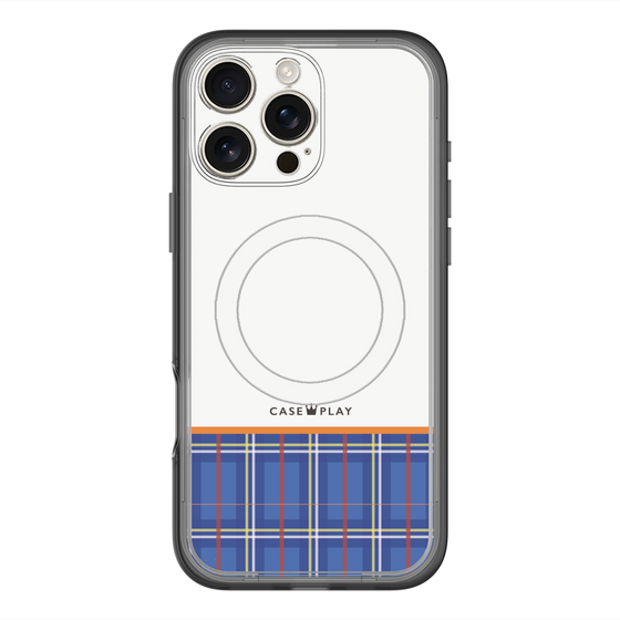 スリムプロテクションプレミアムケース with MagSafe［ CASEPLAY Tartan Check - Blue ］