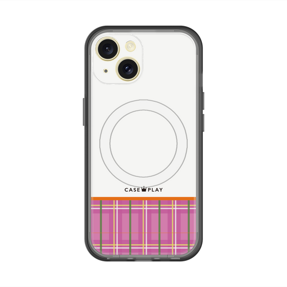 スリムプロテクションプレミアムケース with MagSafe［ CASEPLAY Tartan Check - Pink ］