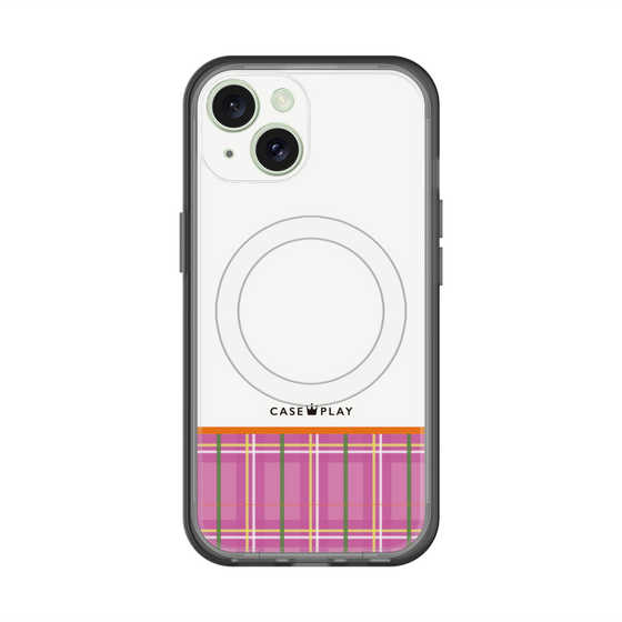 スリムプロテクションプレミアムケース with MagSafe［ CASEPLAY Tartan Check - Pink ］