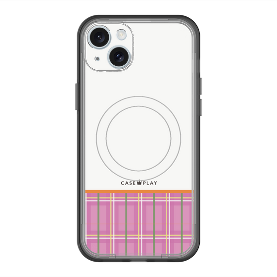 スリムプロテクションプレミアムケース with MagSafe［ CASEPLAY Tartan Check - Pink ］