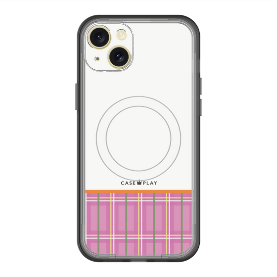 スリムプロテクションプレミアムケース with MagSafe［ CASEPLAY Tartan Check - Pink ］
