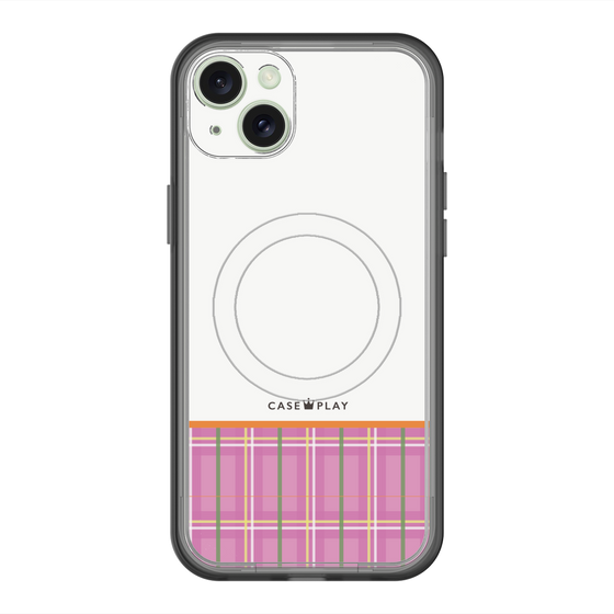 スリムプロテクションプレミアムケース with MagSafe［ CASEPLAY Tartan Check - Pink ］