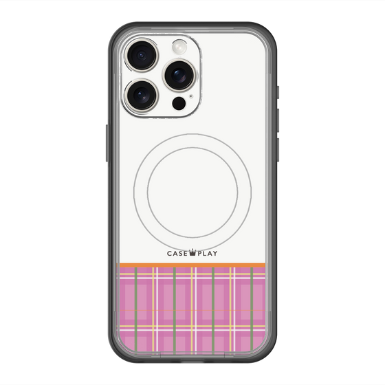 スリムプロテクションプレミアムケース with MagSafe［ CASEPLAY Tartan Check - Pink ］