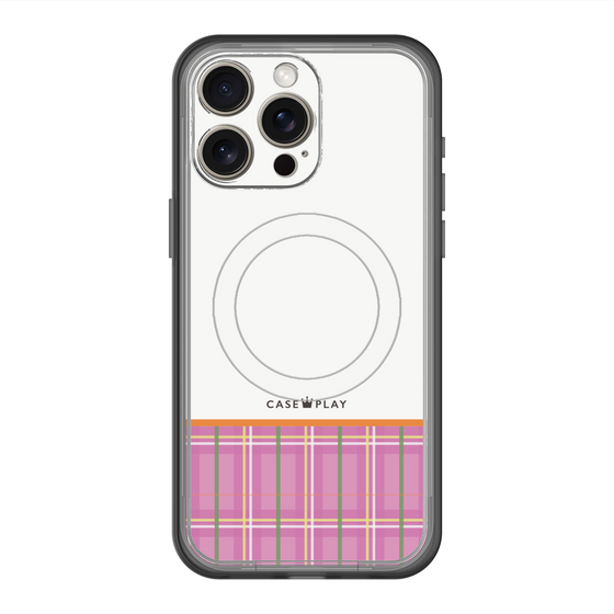 スリムプロテクションプレミアムケース with MagSafe［ CASEPLAY Tartan Check - Pink ］