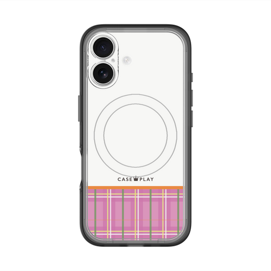 スリムプロテクションプレミアムケース with MagSafe［ CASEPLAY Tartan Check - Pink ］