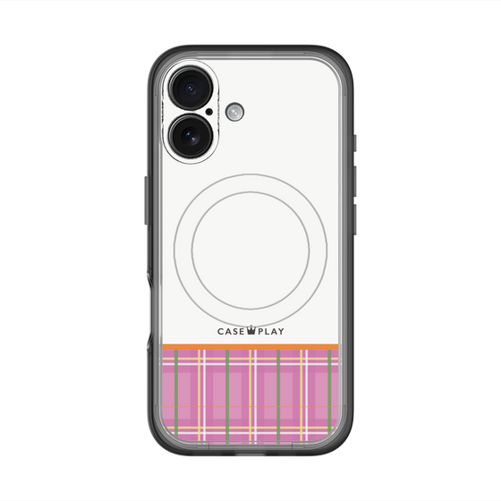 スリムプロテクションプレミアムケース with MagSafe［ CASEPLAY Tartan Check - Pink ］