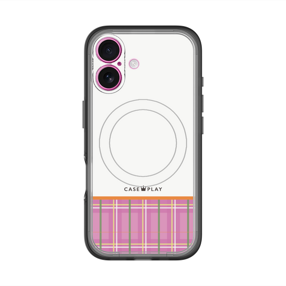 スリムプロテクションプレミアムケース with MagSafe［ CASEPLAY Tartan Check - Pink ］