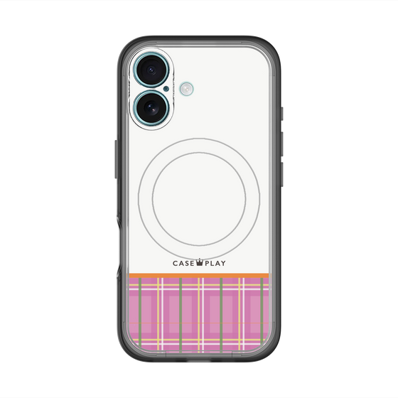 スリムプロテクションプレミアムケース with MagSafe［ CASEPLAY Tartan Check - Pink ］