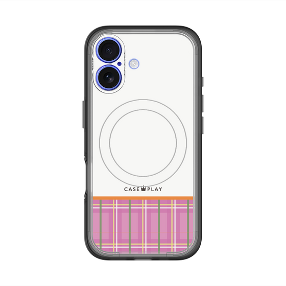 スリムプロテクションプレミアムケース with MagSafe［ CASEPLAY Tartan Check - Pink ］