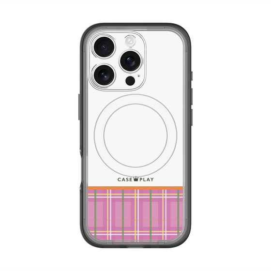 スリムプロテクションプレミアムケース with MagSafe［ CASEPLAY Tartan Check - Pink ］